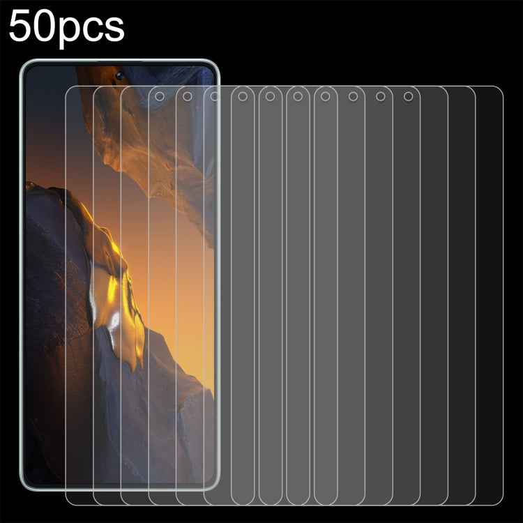 50個一賣 0.26mm 9H 2.5D 半屏鋼化玻璃保護膜, For Xiaomi Poco F5 (50 PCS), For Xiaomi Poco F5 Pro (50 PCS)