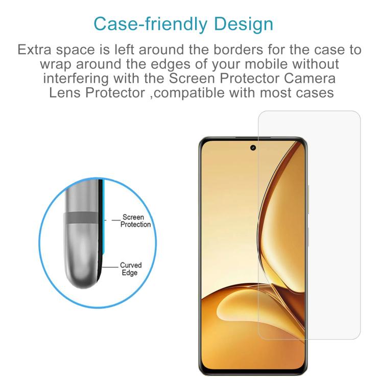 0.26mm 9H 2.5D 半屏鋼化玻璃保護膜, For Realme P3x / Narzo 80x, For Realme 14T 5G, For Realme V70, For Realme P3 5G, For Realme 14 Pro Lite, For Realme C75x, For Realme Neo7x, For Realme Neo7 SE, For Realme 14x India, For Realme 12 / C75, For Realme C65s        ...