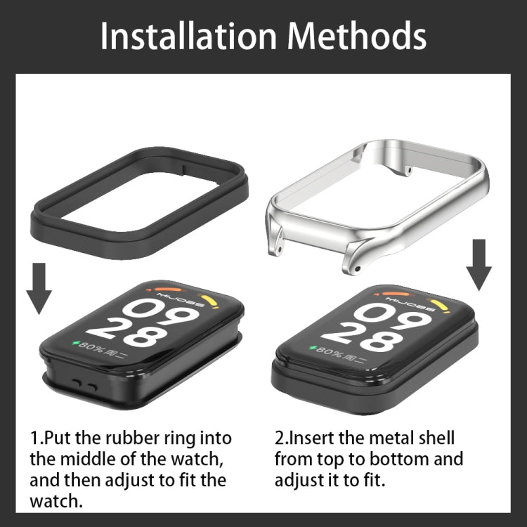 米布斯 金屬殼超纖PU皮革錶帶