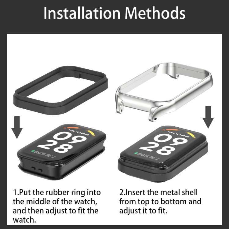 米布斯 金屬錶殼真皮錶帶