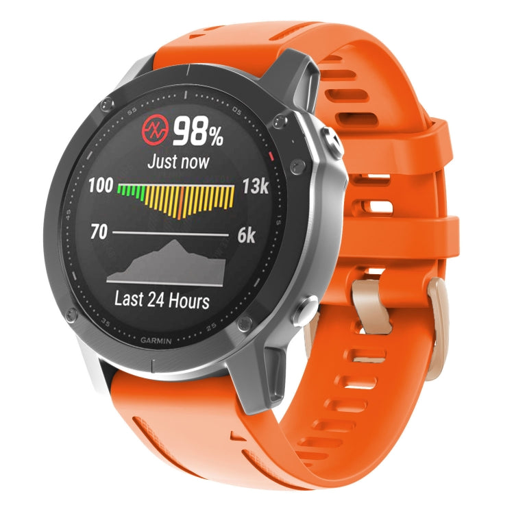 20mm 玫瑰金鋼扣硅膠錶帶, For Garmin Fenix 7S / 6S Pro / 5S Plus