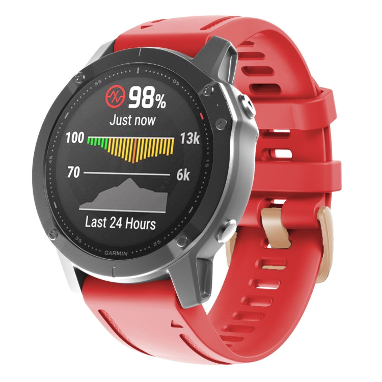 20mm 玫瑰金鋼扣硅膠錶帶, For Garmin Fenix 7S / 6S Pro / 5S Plus