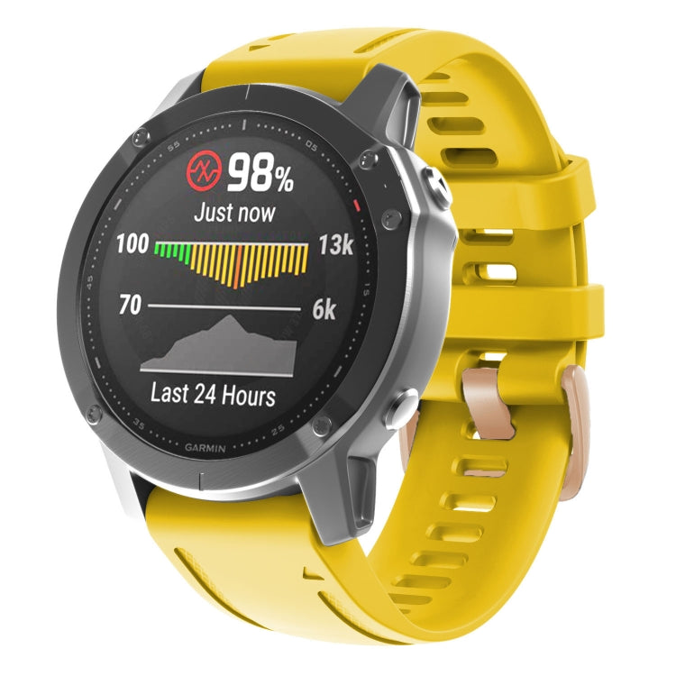 20mm 玫瑰金鋼扣硅膠錶帶, For Garmin Fenix 7S / 6S Pro / 5S Plus