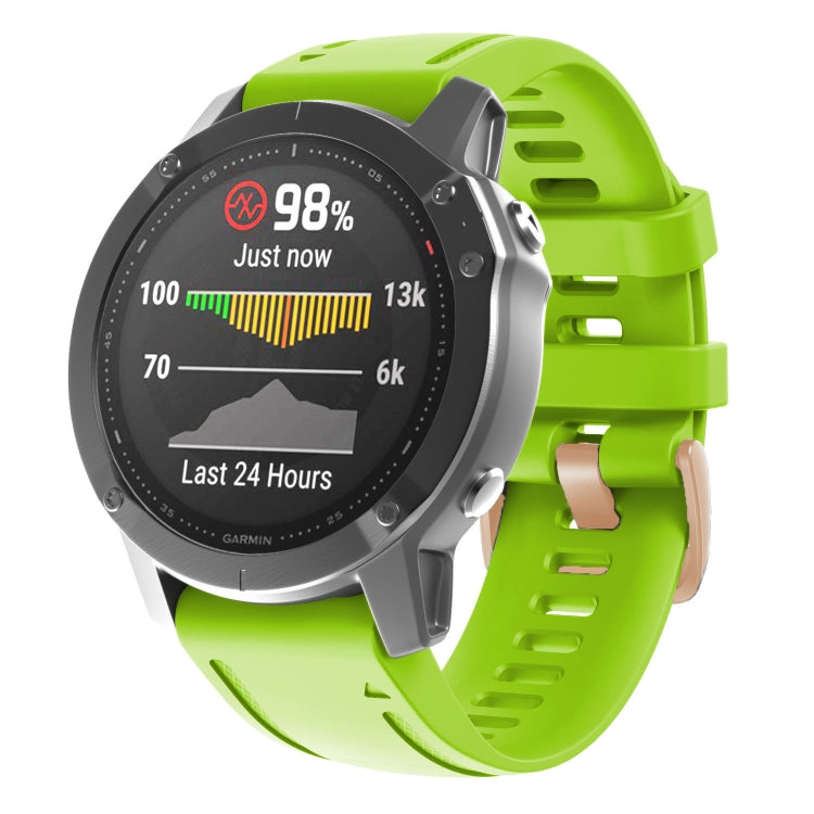 20mm 玫瑰金鋼扣硅膠錶帶, For Garmin Fenix 7S / 6S Pro / 5S Plus