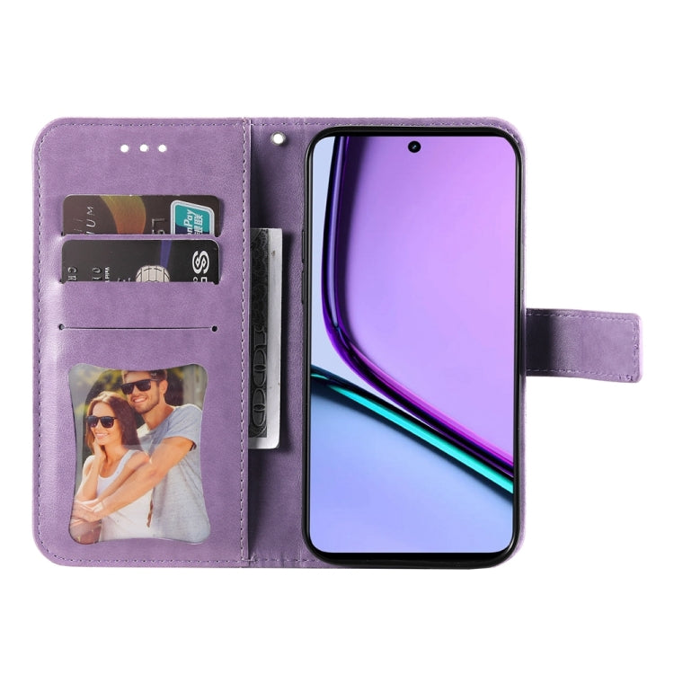 壓紋七瓣花手機皮套, For Realme C67 / 11 5G Taiwan Version, For Realme 11 4G Global, For Realme C53 / Narzo N53, For Realme 11, For Realme 11 Pro / 11 Pro+, For Realme C65 4G, For Realme GT Neo 5 5G / GT3, For Realme C55