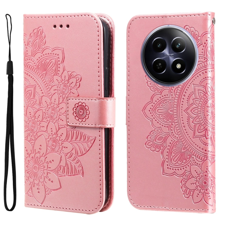 壓紋七瓣花手機皮套, For Realme GT 7 Pro, For Realme 13+, For Realme 13 Pro / 13 Pro+ / P1 Pro Global, For Realme GT 6 / GT Neo6 SE, For Realme C63 / C61  / Note 60, For Realme 12 5G, For Realme 12+, For Realme 12 Pro+, For Realme C67 4G Global