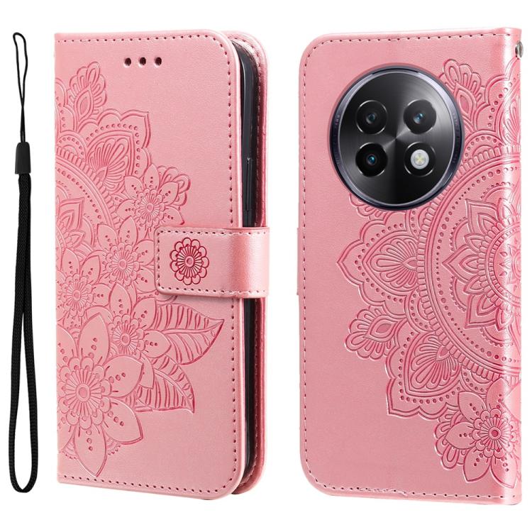 壓紋七瓣花手機皮套, For Realme GT 7 Pro, For Realme 13+, For Realme 13 Pro / 13 Pro+ / P1 Pro Global, For Realme GT 6 / GT Neo6 SE, For Realme C63 / C61  / Note 60, For Realme 12 5G, For Realme 12+, For Realme 12 Pro+, For Realme C67 4G Global