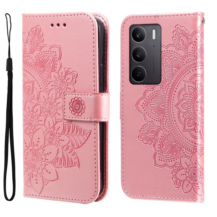 壓紋七瓣花手機皮套, For Realme 15x 5G India / Realme C85 5G, For Realme C85 Pro 4G, For Realme 15T 5G, For Realme Narzo 80 Lite 4G / C71 India, For Realme 15 5G / Realme 15 Pro 5G, For Realme C71 4G / C75 4G / 5G / 14x, For Realme 14 Global                     ...