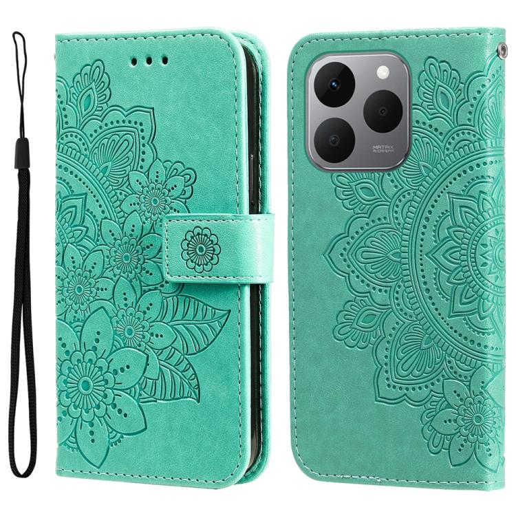 壓紋七瓣花手機皮套, For Realme 15x 5G India / Realme C85 5G, For Realme C85 Pro 4G, For Realme 15T 5G, For Realme Narzo 80 Lite 4G / C71 India, For Realme 15 5G / Realme 15 Pro 5G, For Realme C71 4G / C75 4G / 5G / 14x, For Realme 14 Global                     ...