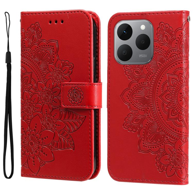 壓紋七瓣花手機皮套, For Realme 15x 5G India / Realme C85 5G, For Realme C85 Pro 4G, For Realme 15T 5G, For Realme Narzo 80 Lite 4G / C71 India, For Realme 15 5G / Realme 15 Pro 5G, For Realme C71 4G / C75 4G / 5G / 14x, For Realme 14 Global                     ...