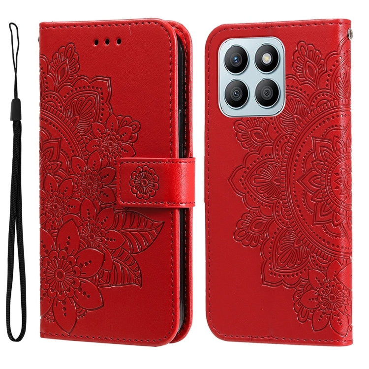 壓紋七瓣花手機皮套, For Honor Magic7, For Honor X60i, For Honor Play 60 Plus, For Honor 200, For Honor 200 Pro, For Honor 200 Lite Global, For Honor Magic6 Pro, For Honor X8b, For Honor 90 GT