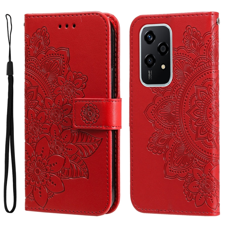 壓紋七瓣花手機皮套, For Honor Magic7, For Honor X60i, For Honor Play 60 Plus, For Honor 200, For Honor 200 Pro, For Honor 200 Lite Global, For Honor Magic6 Pro, For Honor X8b, For Honor 90 GT