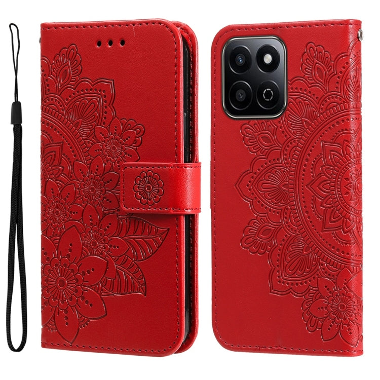 壓紋七瓣花手機皮套, For Honor Magic7, For Honor X60i, For Honor Play 60 Plus, For Honor 200, For Honor 200 Pro, For Honor 200 Lite Global, For Honor Magic6 Pro, For Honor X8b, For Honor 90 GT