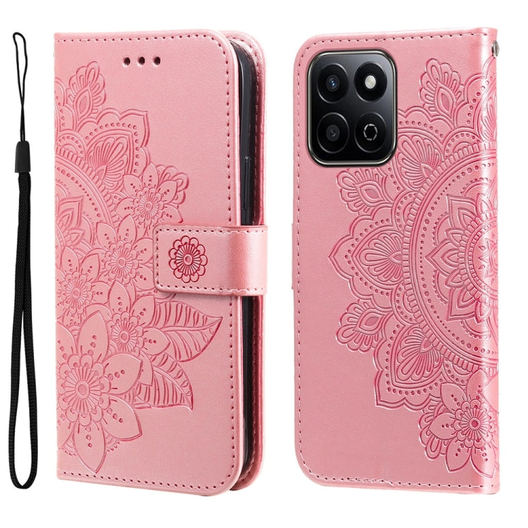 壓紋七瓣花手機皮套, For Honor Magic7, For Honor X60i, For Honor Play 60 Plus, For Honor 200, For Honor 200 Pro, For Honor 200 Lite Global, For Honor Magic6 Pro, For Honor X8b, For Honor 90 GT