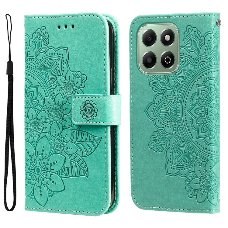 壓紋七瓣花手機皮套, For Honor 500 / 500 Pro Global 155.8mm, For Honor Magic8 Pro, For Honor Magic8, For Honor 400 Smart 5G / X7d 4G / Play 10T 5G, For Honor Play10 4G, For Honor Play 70 Plus, For Honor X5c Plus, For Honor X70 5G                                 ...