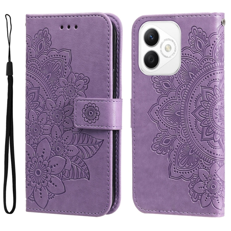 壓紋七瓣花手機皮套, For Honor Magic7, For Honor X60i, For Honor Play 60 Plus, For Honor 200, For Honor 200 Pro, For Honor 200 Lite Global, For Honor Magic6 Pro, For Honor X8b, For Honor 90 GT