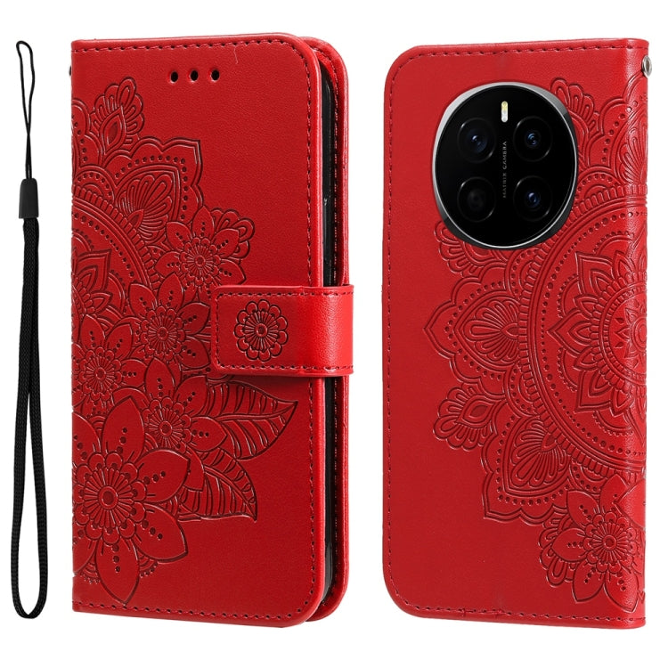 壓紋七瓣花手機皮套, For Honor Magic7, For Honor X60i, For Honor Play 60 Plus, For Honor 200, For Honor 200 Pro, For Honor 200 Lite Global, For Honor Magic6 Pro, For Honor X8b, For Honor 90 GT