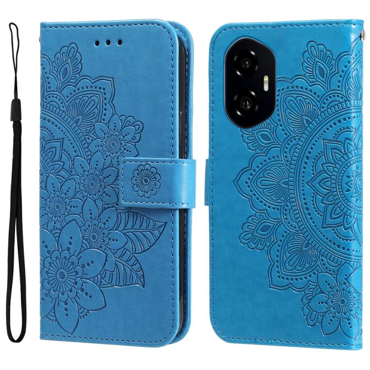 壓紋七瓣花手機皮套, For Honor Play 60, For Honor 400 Lite Global, For Honor 400 Global 156.5mm, For Honor X8c 4G, For Honor X9c / Magic7 Lite, For Honor 300 Ultra, For Honor 300 Pro, For Honor 300, For Honor Magic7 Pro