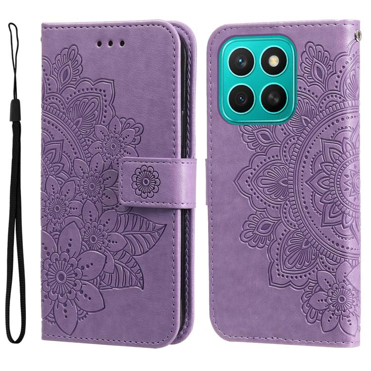 壓紋七瓣花手機皮套, For Honor Play 60, For Honor 400 Lite Global, For Honor 400 Global 156.5mm, For Honor X8c 4G, For Honor X9c / Magic7 Lite, For Honor 300 Ultra, For Honor 300 Pro, For Honor 300, For Honor Magic7 Pro