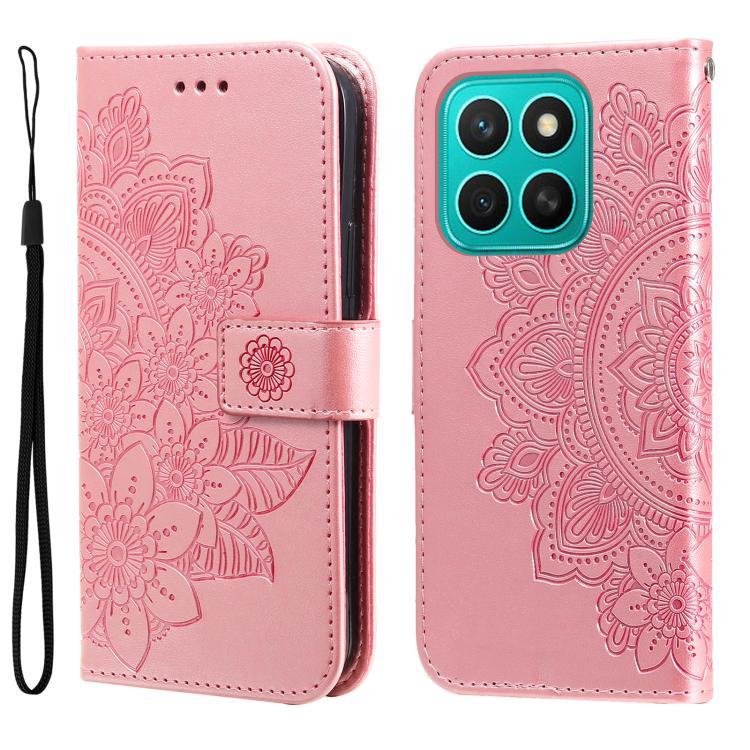 壓紋七瓣花手機皮套, For Honor Play 60, For Honor 400 Lite Global, For Honor 400 Global 156.5mm, For Honor X8c 4G, For Honor X9c / Magic7 Lite, For Honor 300 Ultra, For Honor 300 Pro, For Honor 300, For Honor Magic7 Pro