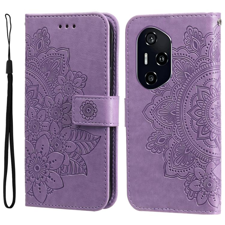 壓紋七瓣花手機皮套, For Honor Play 60, For Honor 400 Lite Global, For Honor 400 Global 156.5mm, For Honor X8c 4G, For Honor X9c / Magic7 Lite, For Honor 300 Ultra, For Honor 300 Pro, For Honor 300, For Honor Magic7 Pro