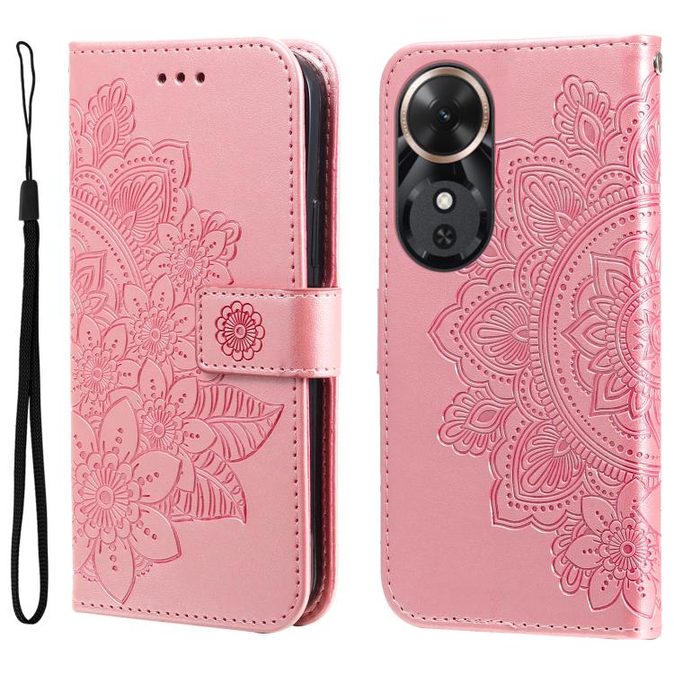 壓紋七瓣花手機皮套, For Honor Play 60, For Honor 400 Lite Global, For Honor 400 Global 156.5mm, For Honor X8c 4G, For Honor X9c / Magic7 Lite, For Honor 300 Ultra, For Honor 300 Pro, For Honor 300, For Honor Magic7 Pro