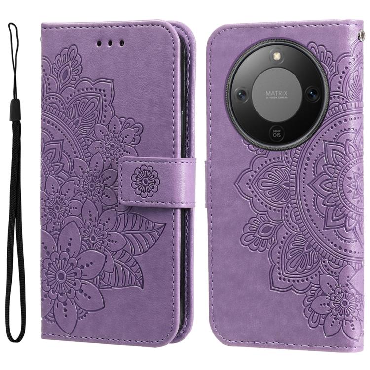 壓紋七瓣花手機皮套, For Honor 500 / 500 Pro Global 155.8mm, For Honor Magic8 Pro, For Honor Magic8, For Honor 400 Smart 5G / X7d 4G / Play 10T 5G, For Honor Play10 4G, For Honor Play 70 Plus, For Honor X5c Plus, For Honor X70 5G                                 ...