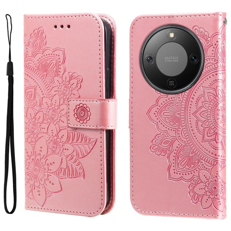 壓紋七瓣花手機皮套, For Honor 500 / 500 Pro Global 155.8mm, For Honor Magic8 Pro, For Honor Magic8, For Honor 400 Smart 5G / X7d 4G / Play 10T 5G, For Honor Play10 4G, For Honor Play 70 Plus, For Honor X5c Plus, For Honor X70 5G                                 ...