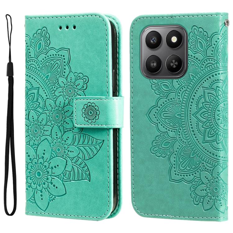 壓紋七瓣花手機皮套, For Honor 500 / 500 Pro Global 155.8mm, For Honor Magic8 Pro, For Honor Magic8, For Honor 400 Smart 5G / X7d 4G / Play 10T 5G, For Honor Play10 4G, For Honor Play 70 Plus, For Honor X5c Plus, For Honor X70 5G                                 ...