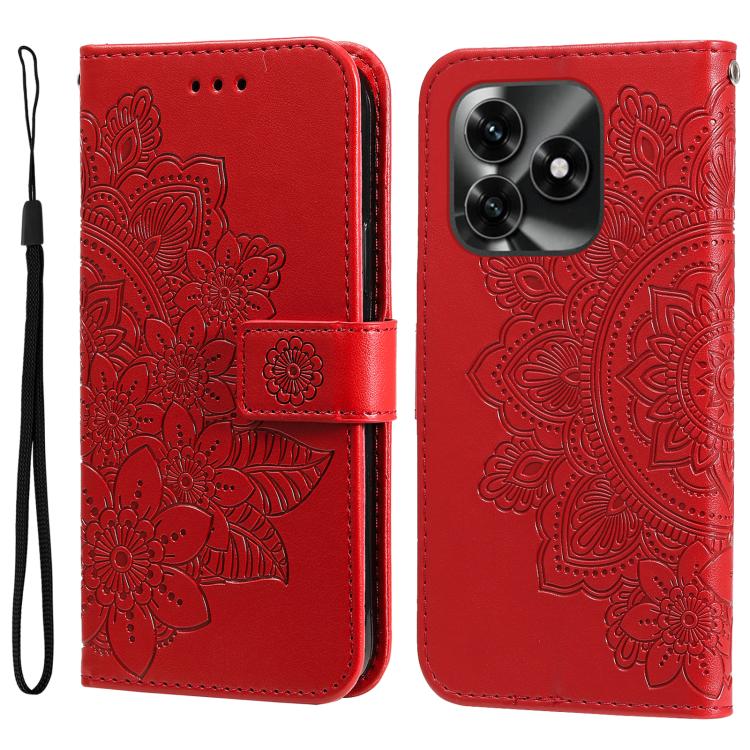 壓紋七瓣花手機皮套, For Honor 500 / 500 Pro Global 155.8mm, For Honor Magic8 Pro, For Honor Magic8, For Honor 400 Smart 5G / X7d 4G / Play 10T 5G, For Honor Play10 4G, For Honor Play 70 Plus, For Honor X5c Plus, For Honor X70 5G                                 ...