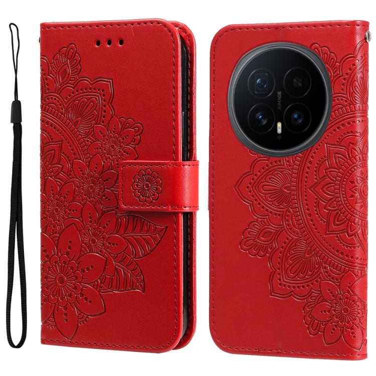 壓紋七瓣花手機皮套, For Honor 500 / 500 Pro Global 155.8mm, For Honor Magic8 Pro, For Honor Magic8, For Honor 400 Smart 5G / X7d 4G / Play 10T 5G, For Honor Play10 4G, For Honor Play 70 Plus, For Honor X5c Plus, For Honor X70 5G                                 ...