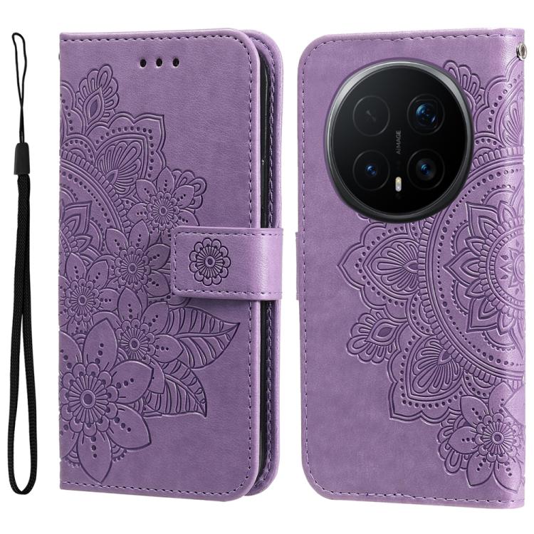 壓紋七瓣花手機皮套, For Honor 500 / 500 Pro Global 155.8mm, For Honor Magic8 Pro, For Honor Magic8, For Honor 400 Smart 5G / X7d 4G / Play 10T 5G, For Honor Play10 4G, For Honor Play 70 Plus, For Honor X5c Plus, For Honor X70 5G                                 ...