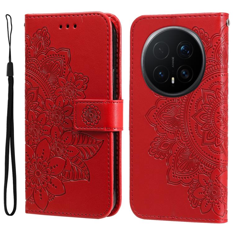 壓紋七瓣花手機皮套, For Honor 500 / 500 Pro Global 155.8mm, For Honor Magic8 Pro, For Honor Magic8, For Honor 400 Smart 5G / X7d 4G / Play 10T 5G, For Honor Play10 4G, For Honor Play 70 Plus, For Honor X5c Plus, For Honor X70 5G                                 ...