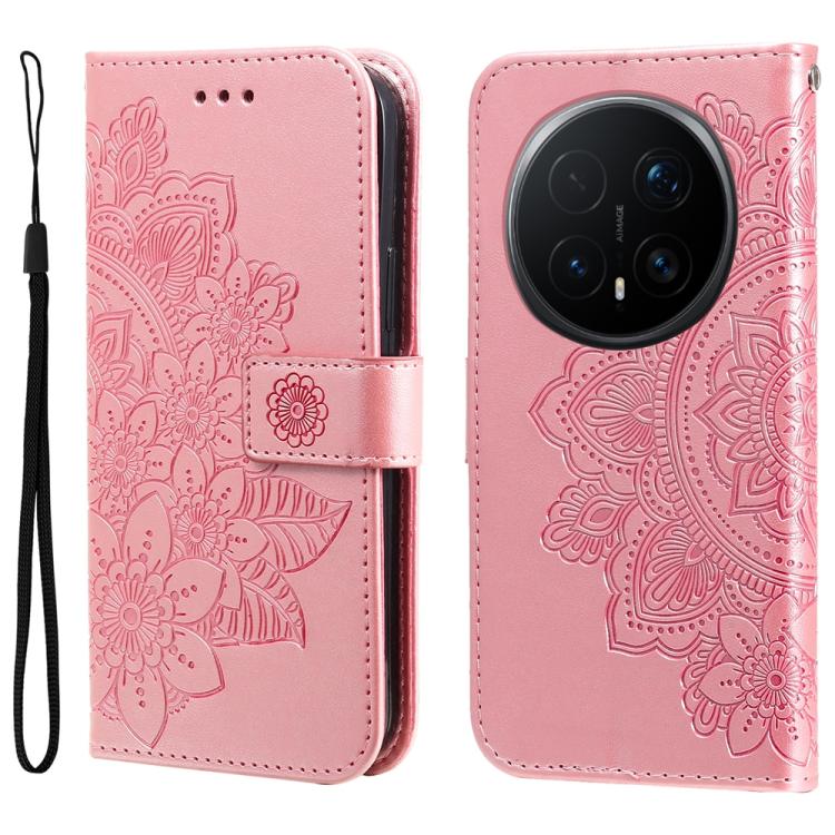 壓紋七瓣花手機皮套, For Honor 500 / 500 Pro Global 155.8mm, For Honor Magic8 Pro, For Honor Magic8, For Honor 400 Smart 5G / X7d 4G / Play 10T 5G, For Honor Play10 4G, For Honor Play 70 Plus, For Honor X5c Plus, For Honor X70 5G                                 ...