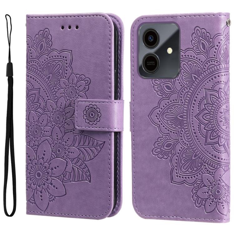 壓紋七瓣花手機皮套, For Honor 500 / 500 Pro Global 155.8mm, For Honor Magic8 Pro, For Honor Magic8, For Honor 400 Smart 5G / X7d 4G / Play 10T 5G, For Honor Play10 4G, For Honor Play 70 Plus, For Honor X5c Plus, For Honor X70 5G                                 ...