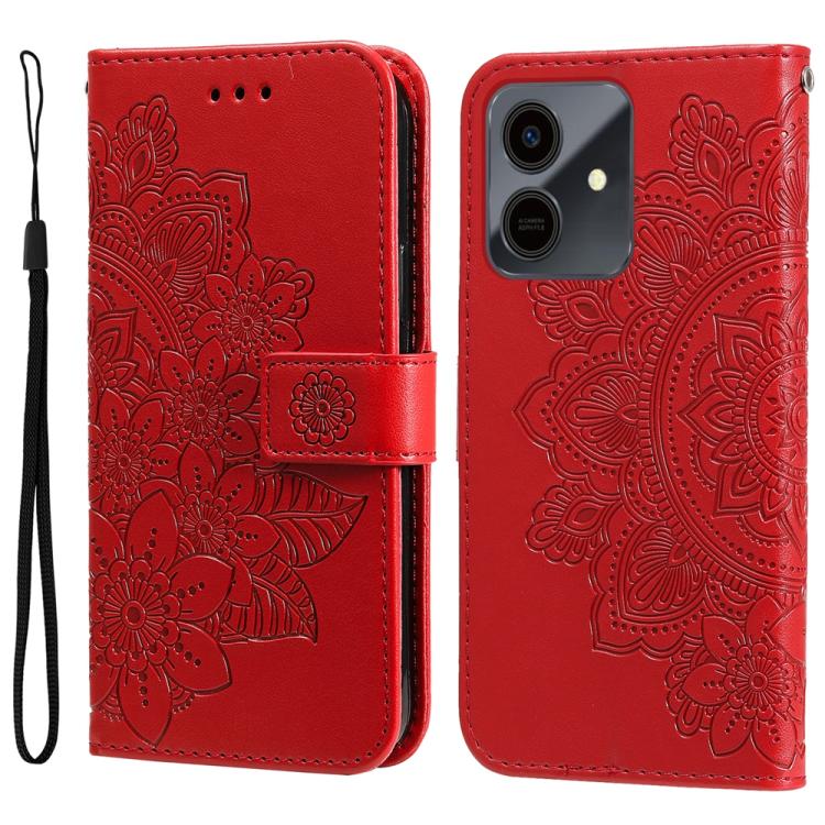 壓紋七瓣花手機皮套, For Honor 500 / 500 Pro Global 155.8mm, For Honor Magic8 Pro, For Honor Magic8, For Honor 400 Smart 5G / X7d 4G / Play 10T 5G, For Honor Play10 4G, For Honor Play 70 Plus, For Honor X5c Plus, For Honor X70 5G                                 ...