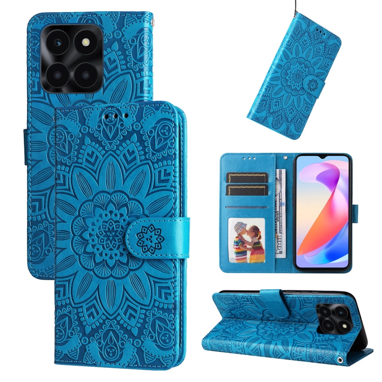 壓花向陽花手機皮套, For Honor 100 Pro, For Honor 100, For Honor X50i+, For Honor Play 50 Plus, For Honor X6a, For Honor X50, For Honor X50i 5G