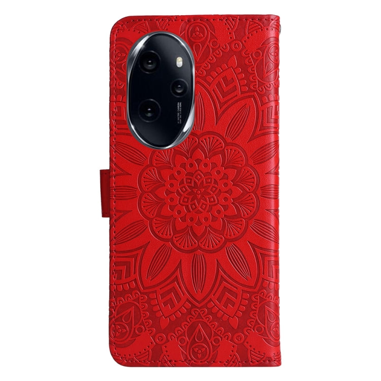 壓花向陽花手機皮套, For Honor 100 Pro, For Honor 100, For Honor X50i+, For Honor Play 50 Plus, For Honor X6a, For Honor X50, For Honor X50i 5G