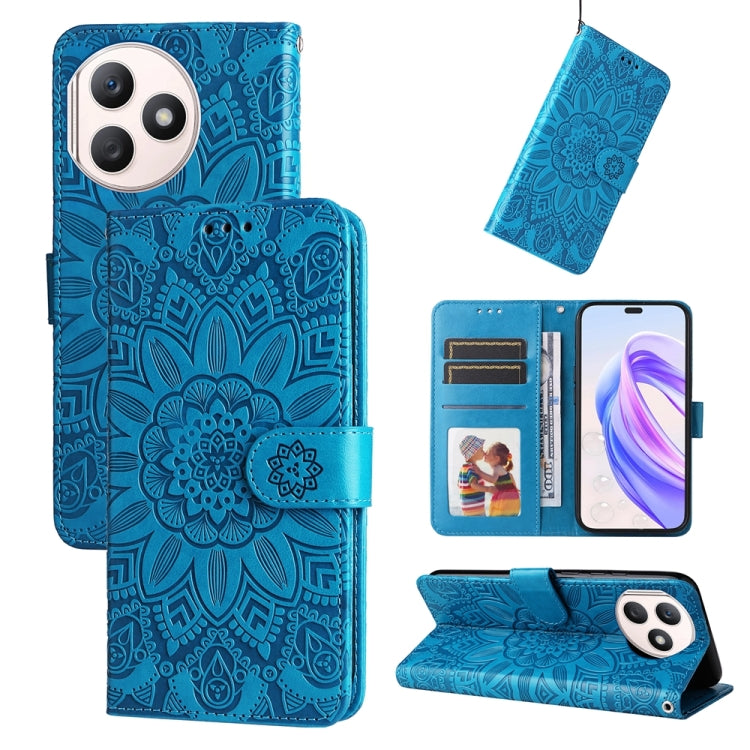 壓花向陽花手機皮套, For Honor 100 Pro, For Honor 100, For Honor X50i+, For Honor Play 50 Plus, For Honor X6a, For Honor X50, For Honor X50i 5G