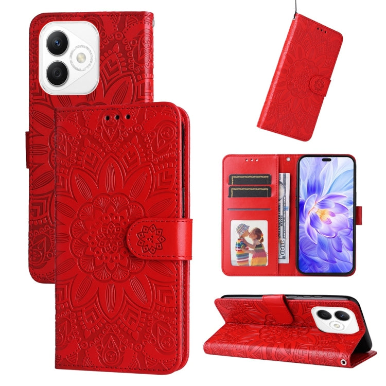壓花向陽花手機皮套, For Honor Magic7, For Honor X60i, For Honor Play 60 Plus, For Honor 200, For Honor 200 Pro, For Honor 200 Lite Global, For Honor Magic6 Pro, For Honor X8b, For Honor 90 GT