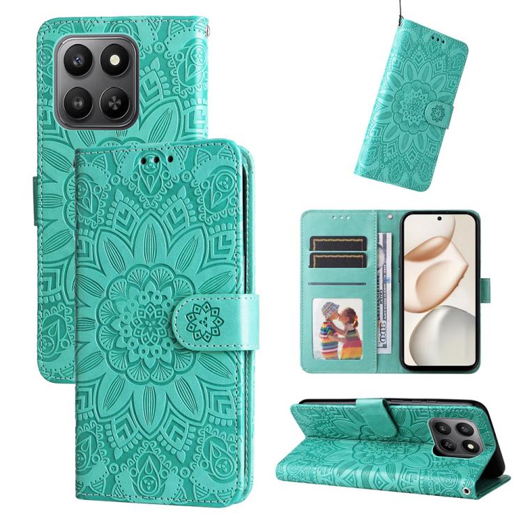 壓花向陽花手機皮套, For Honor 500 / 500 Pro Global 155.8mm, For Honor Magic8 Pro, For Honor Magic8, For Honor 400 Smart 5G / X7d 4G / Play 10T 5G, For Honor Play10 4G, For Honor Play 70 Plus, For Honor X5c Plus, For Honor X70 5G                                 ...