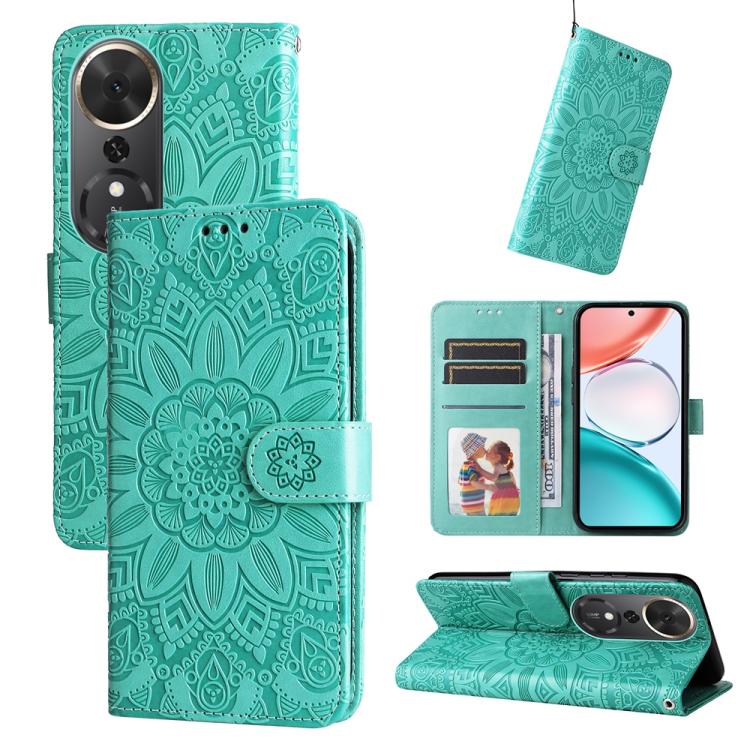 壓花向陽花手機皮套, For Honor 500 / 500 Pro Global 155.8mm, For Honor Magic8 Pro, For Honor Magic8, For Honor 400 Smart 5G / X7d 4G / Play 10T 5G, For Honor Play10 4G, For Honor Play 70 Plus, For Honor X5c Plus, For Honor X70 5G                                 ...