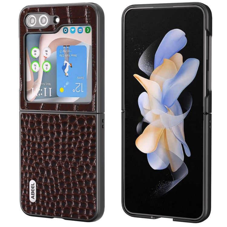 ABEEL真皮雙色鱷魚紋黑邊手機殼, For Samsung Galaxy Z Flip6 / Flip7 FE, For Samsung Galaxy Z Fold6, For Samsung Galaxy Z Fold5, For Samsung Galaxy Z Flip5