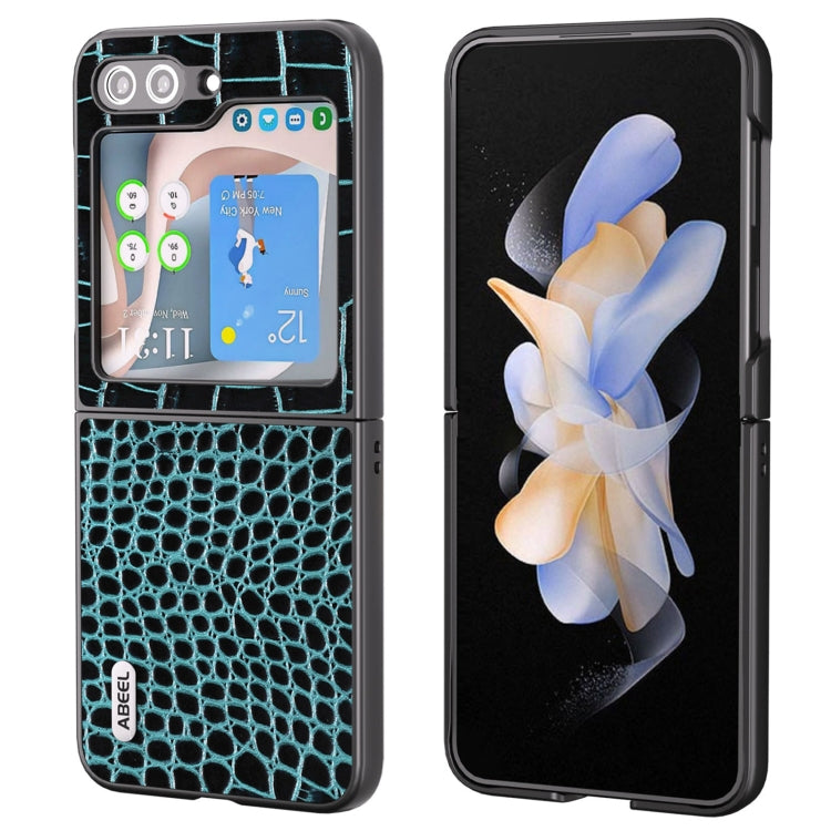 ABEEL真皮雙色鱷魚紋黑邊手機殼, For Samsung Galaxy Z Flip6 / Flip7 FE, For Samsung Galaxy Z Fold6, For Samsung Galaxy Z Fold5, For Samsung Galaxy Z Flip5