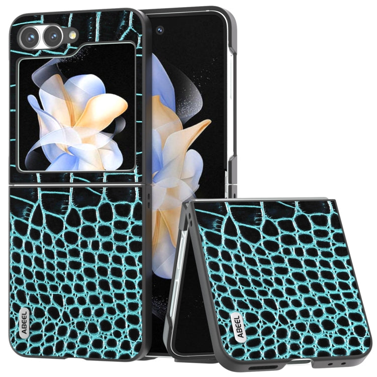 ABEEL真皮雙色鱷魚紋黑邊手機殼, For Samsung Galaxy Z Flip6 / Flip7 FE, For Samsung Galaxy Z Fold6, For Samsung Galaxy Z Fold5, For Samsung Galaxy Z Flip5