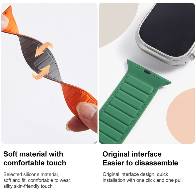 撞色迴環磁吸硅膠錶帶, For Apple Watch 9 41mm, For Apple Watch Ultra 49mm, For Apple Watch 8 41mm