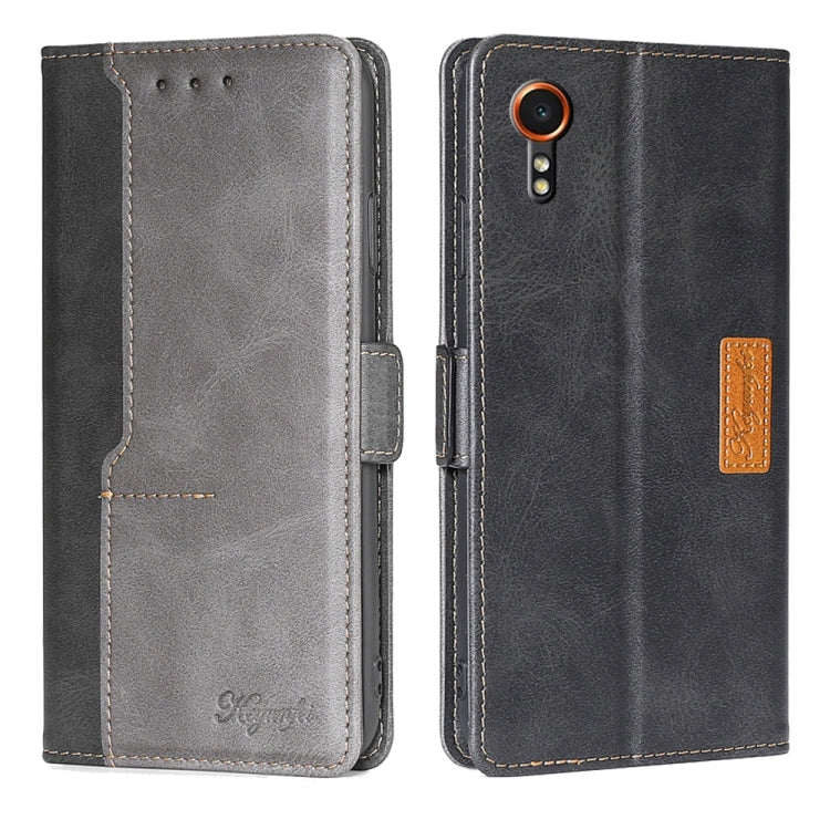 撞色側扣手機皮套, For Samsung Galaxy M55 5G, For Samsung Galaxy M15 5G, For Samsung Galaxy Xcover 7 5G, For Samsung Galaxy S24 Ultra 5G, For Samsung Galaxy S24+ 5G, For Samsung Galaxy S24 5G, For Samsung Galaxy M54 5G, For Samsung Galaxy F14 5G