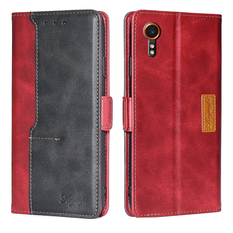 撞色側扣手機皮套, For Samsung Galaxy M55 5G, For Samsung Galaxy M15 5G, For Samsung Galaxy Xcover 7 5G, For Samsung Galaxy S24 Ultra 5G, For Samsung Galaxy S24+ 5G, For Samsung Galaxy S24 5G, For Samsung Galaxy M54 5G, For Samsung Galaxy F14 5G