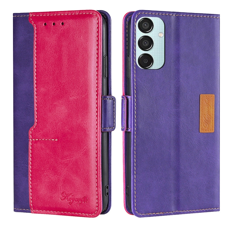 撞色側扣手機皮套, For Samsung Galaxy M55 5G, For Samsung Galaxy M15 5G, For Samsung Galaxy Xcover 7 5G, For Samsung Galaxy S24 Ultra 5G, For Samsung Galaxy S24+ 5G, For Samsung Galaxy S24 5G, For Samsung Galaxy M54 5G, For Samsung Galaxy F14 5G