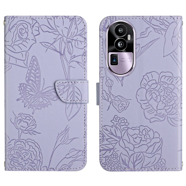 HT03 膚感蝴蝶壓花手機皮套, For OPPO Reno10 Pro+, For OPPO A79 5G, For OPPO A59 5G